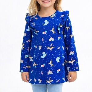 Girls adventure wear by copper key circus print ruffle tee size 5